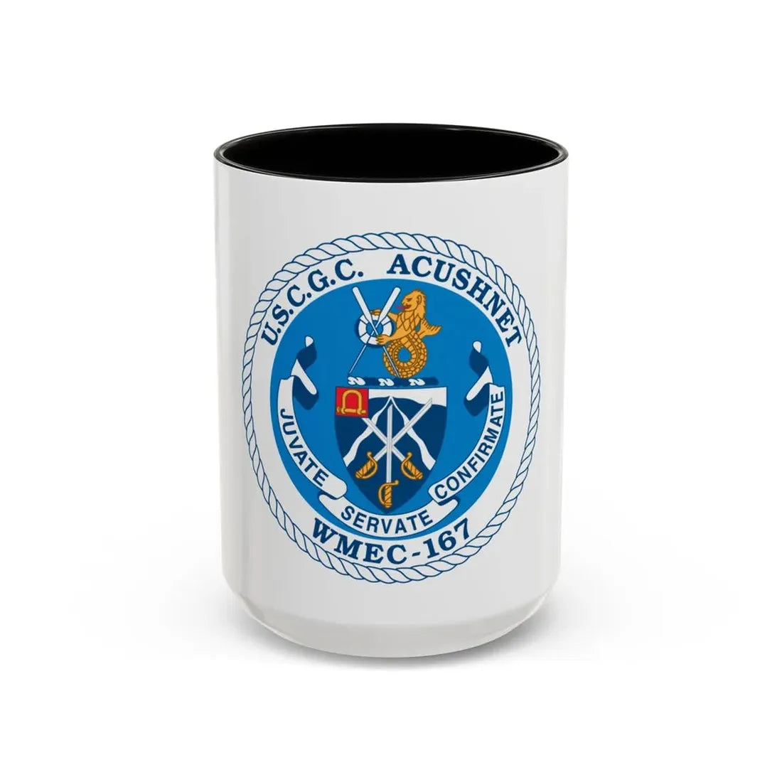 USCGC Acushnet WMEC 167 (U.S. Coast Guard) Accent Coffee Mug 15oz Black - Go Mug Yourself
