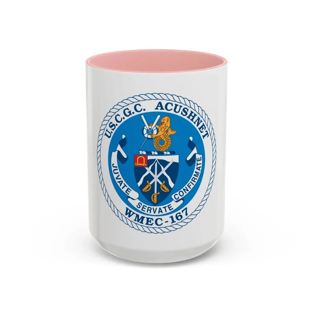 USCGC Acushnet WMEC 167 (U.S. Coast Guard) Accent Coffee Mug 15oz Pink - Go Mug Yourself