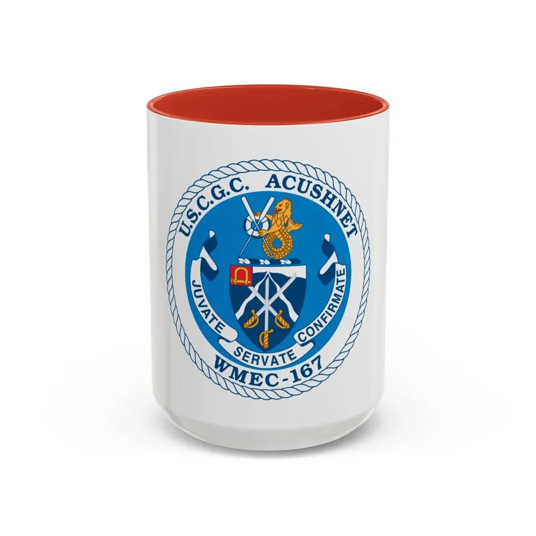 USCGC Acushnet WMEC 167 (U.S. Coast Guard) Accent Coffee Mug 15oz Red - Go Mug Yourself