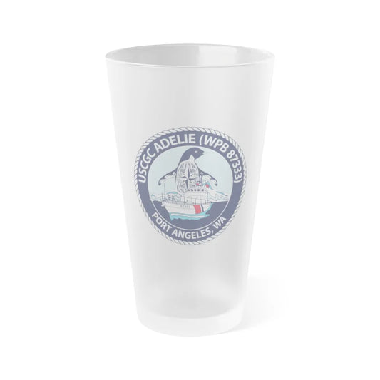 USCGC Adelie (U.S. Coast Guard) Frosted Pint Glass 16oz-Go Mug Yourself