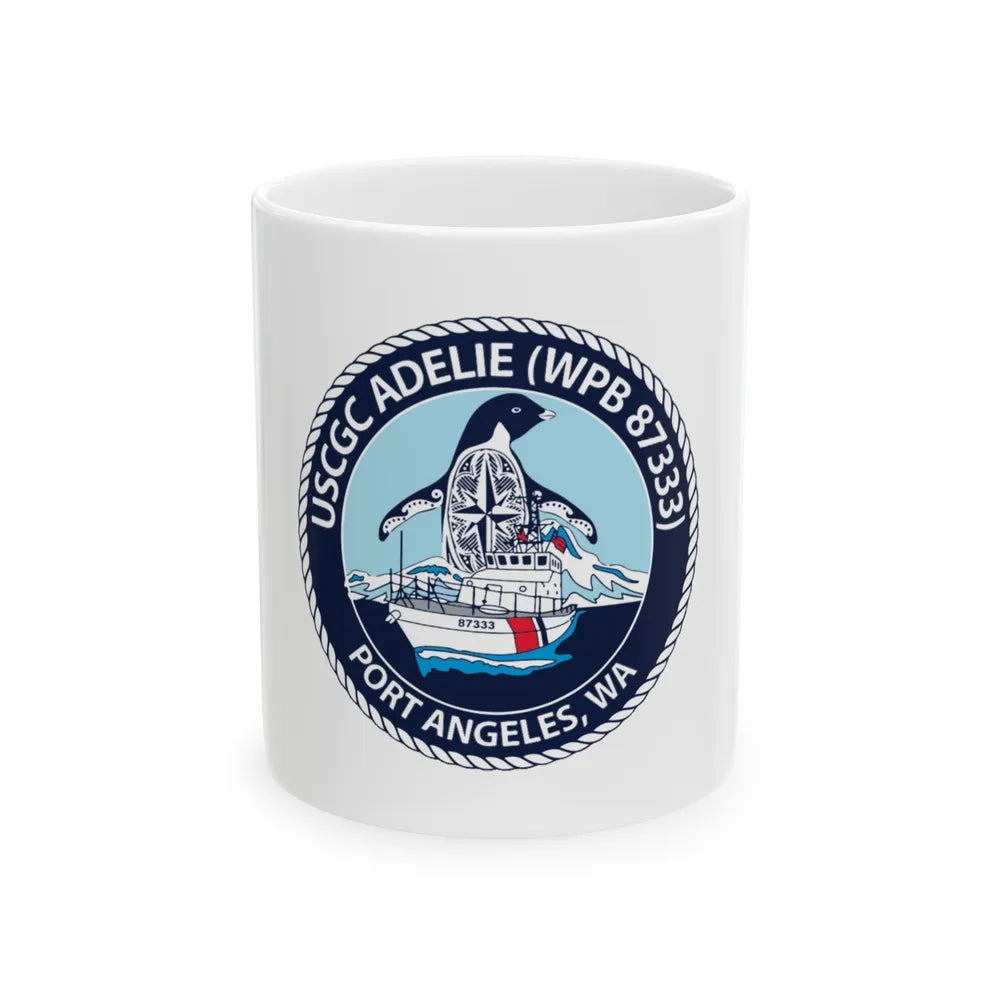 USCGC Adelie (U.S. Coast Guard) White Coffee Mug-11oz-Go Mug Yourself