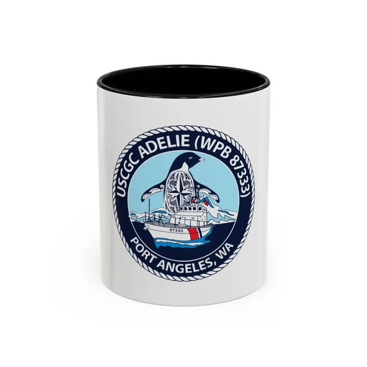 USCGC Adelie (U.S. Coast Guard) Accent Coffee Mug 11oz Black - Go Mug Yourself