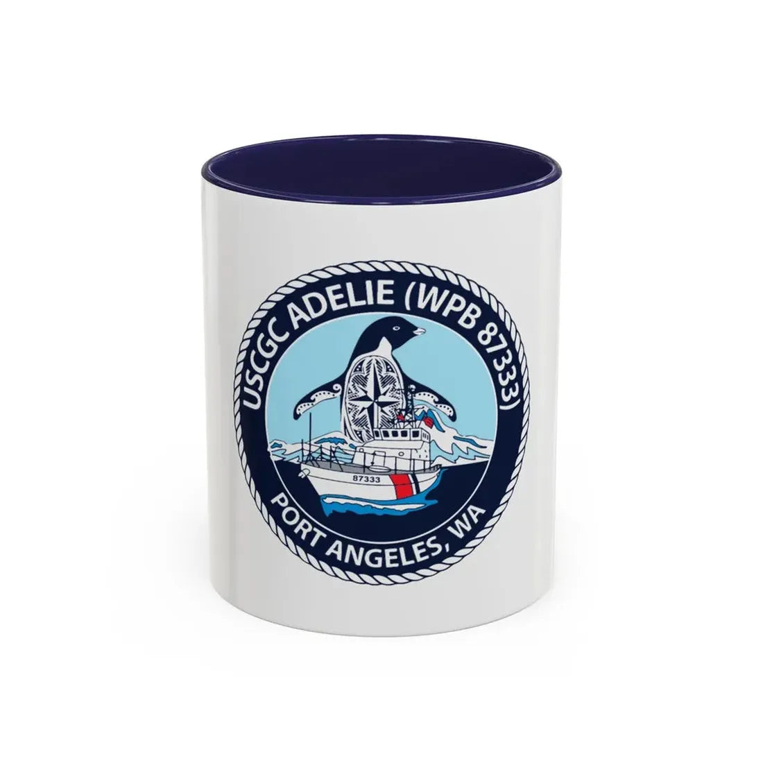 USCGC Adelie (U.S. Coast Guard) Accent Coffee Mug 11oz Navy - Go Mug Yourself