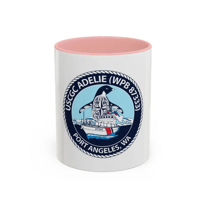 USCGC Adelie (U.S. Coast Guard) Accent Coffee Mug 11oz Pink - Go Mug Yourself