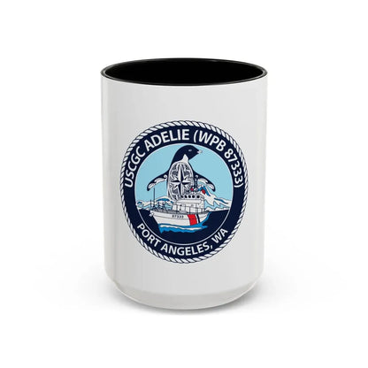 USCGC Adelie (U.S. Coast Guard) Accent Coffee Mug 15oz Black - Go Mug Yourself
