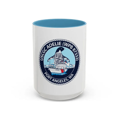 USCGC Adelie (U.S. Coast Guard) Accent Coffee Mug 15oz Light Blue - Go Mug Yourself
