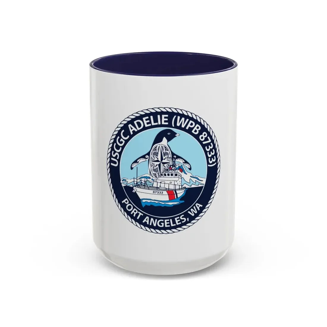 USCGC Adelie (U.S. Coast Guard) Accent Coffee Mug 15oz Navy - Go Mug Yourself