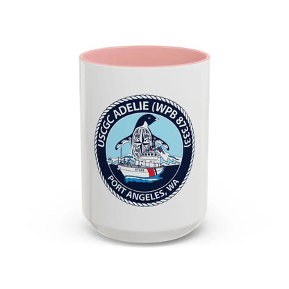 USCGC Adelie (U.S. Coast Guard) Accent Coffee Mug 15oz Pink - Go Mug Yourself