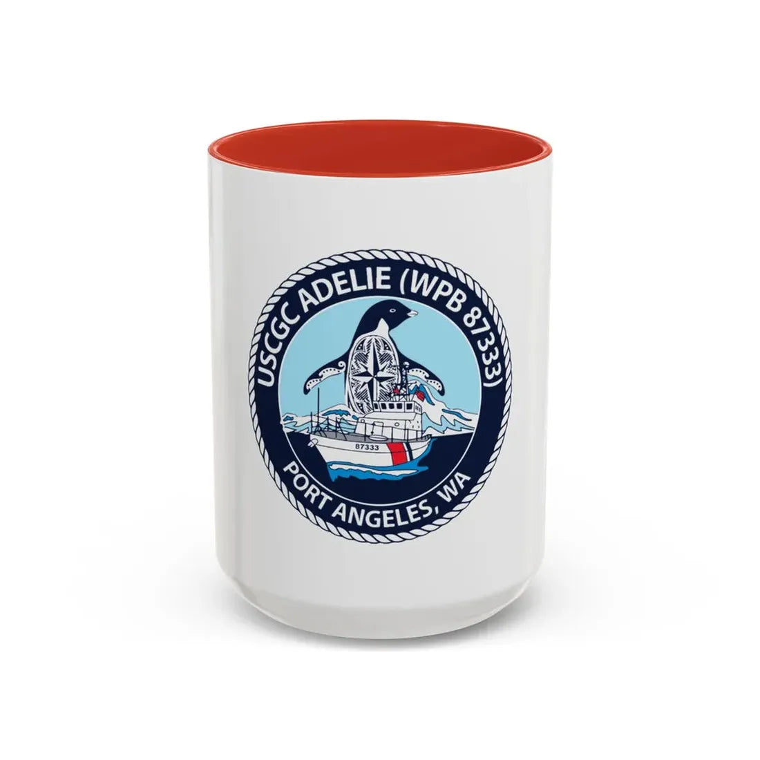 USCGC Adelie (U.S. Coast Guard) Accent Coffee Mug 15oz Red - Go Mug Yourself