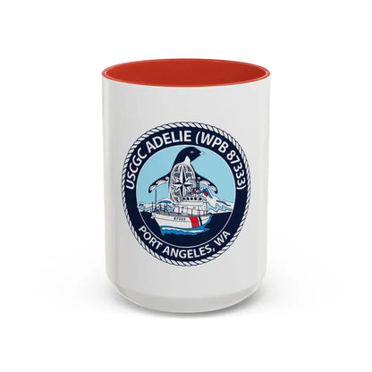 USCGC Adelie (U.S. Coast Guard) Accent Coffee Mug 15oz Red - Go Mug Yourself