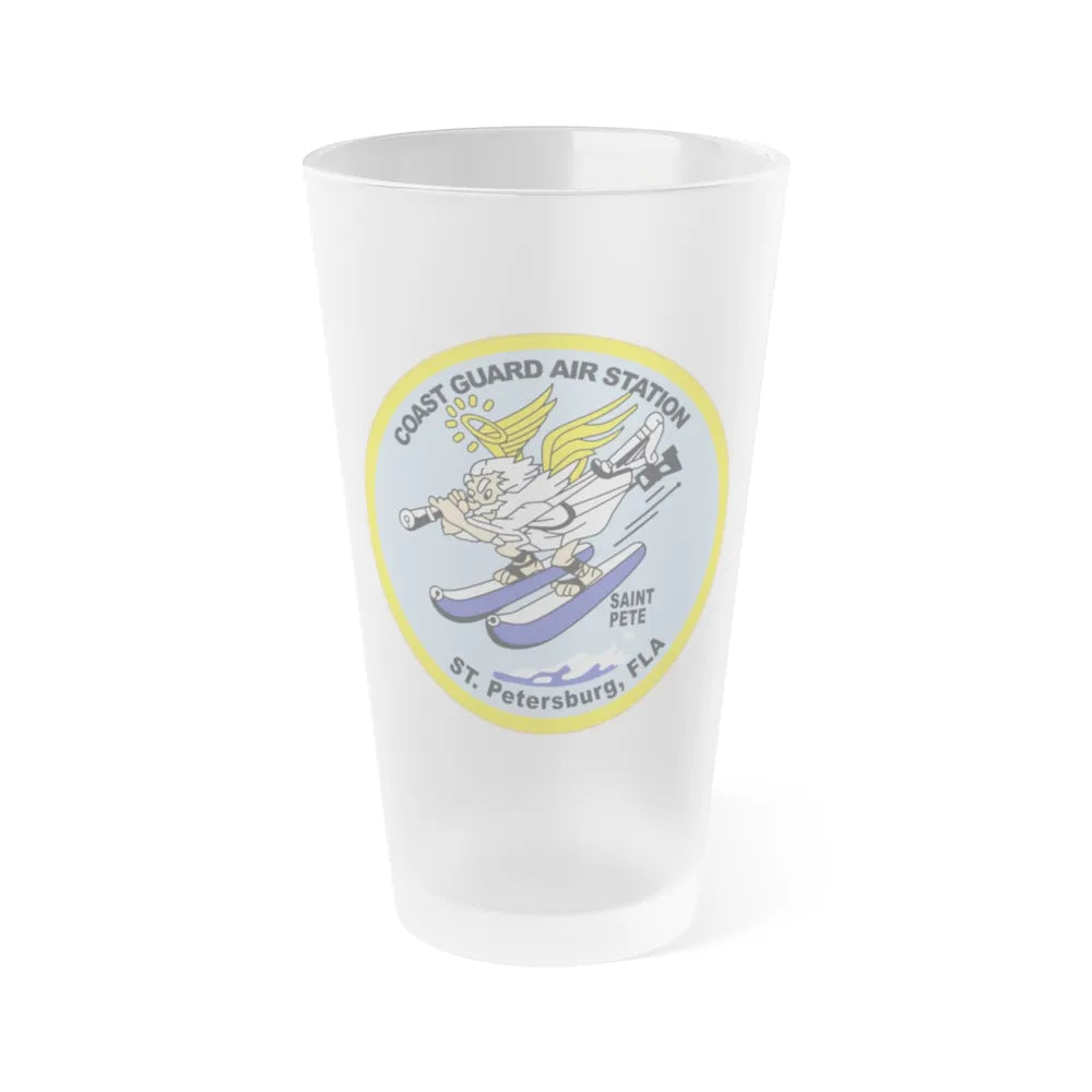 USCGC Air Station St Petersburg FLA (U.S. Coast Guard) Frosted Pint Glass 16oz-Go Mug Yourself