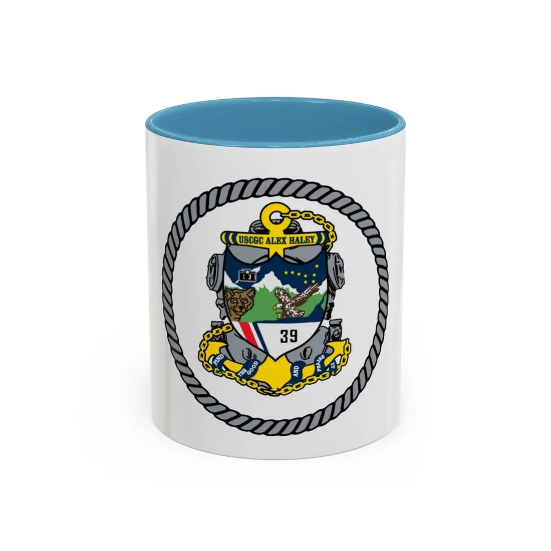 USCGC Alex Haley 39 (U.S. Coast Guard) Accent Coffee Mug 11oz Light Blue - Go Mug Yourself