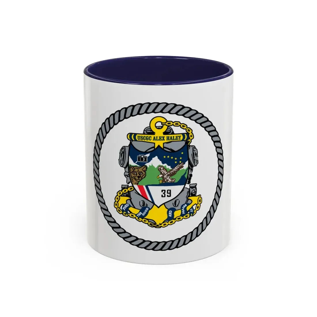 USCGC Alex Haley 39 (U.S. Coast Guard) Accent Coffee Mug 11oz Navy - Go Mug Yourself