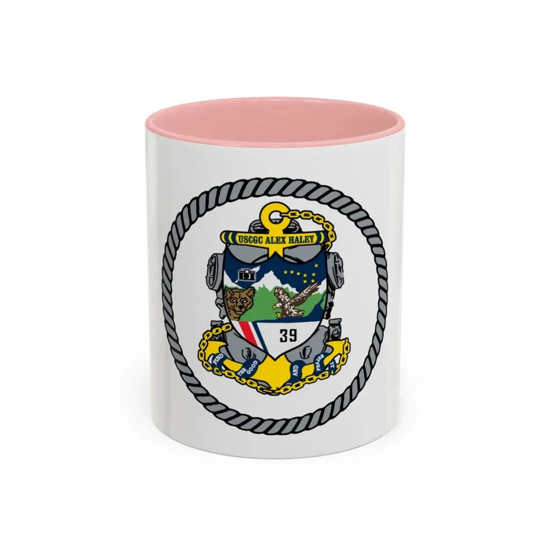 USCGC Alex Haley 39 (U.S. Coast Guard) Accent Coffee Mug 11oz Pink - Go Mug Yourself