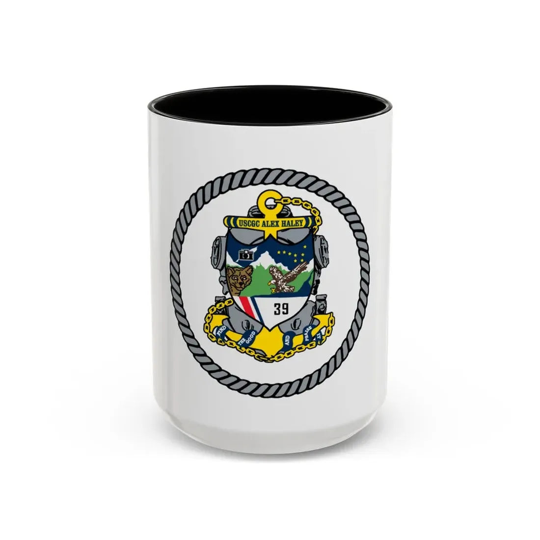USCGC Alex Haley 39 (U.S. Coast Guard) Accent Coffee Mug 15oz Black - Go Mug Yourself