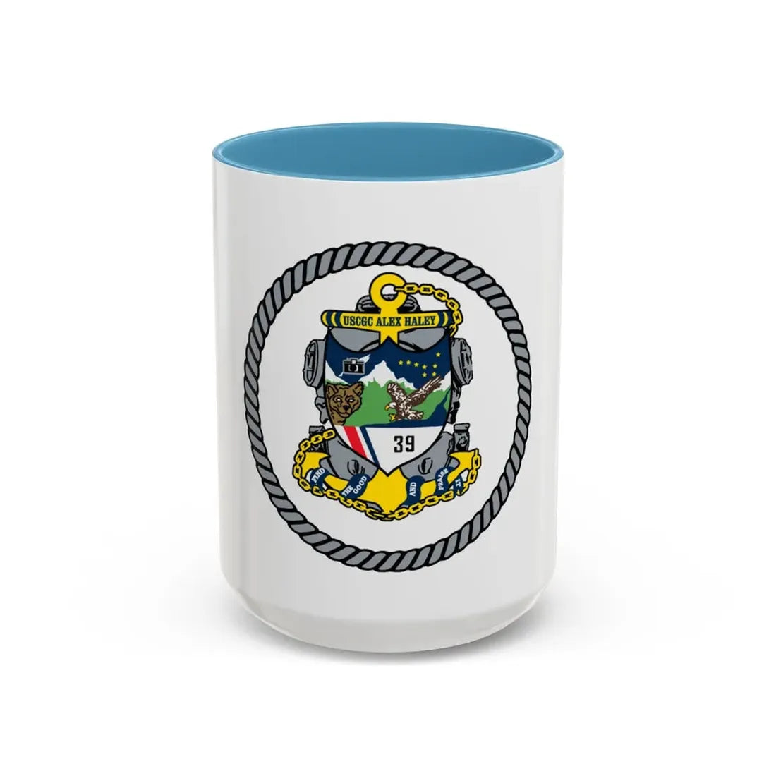 USCGC Alex Haley 39 (U.S. Coast Guard) Accent Coffee Mug 15oz Light Blue - Go Mug Yourself