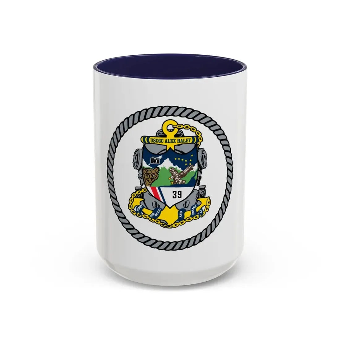 USCGC Alex Haley 39 (U.S. Coast Guard) Accent Coffee Mug 15oz Navy - Go Mug Yourself