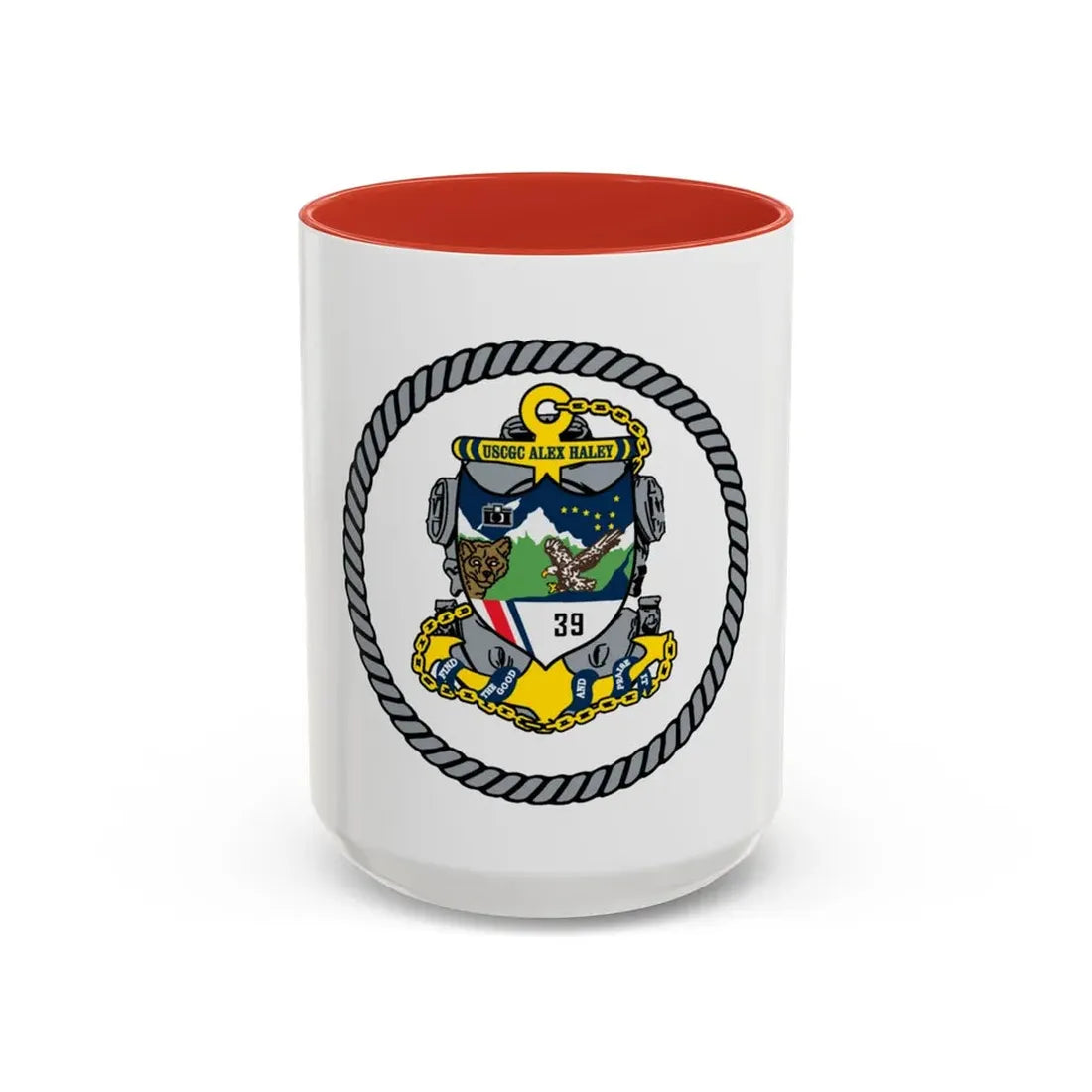 USCGC Alex Haley 39 (U.S. Coast Guard) Accent Coffee Mug 15oz Red - Go Mug Yourself