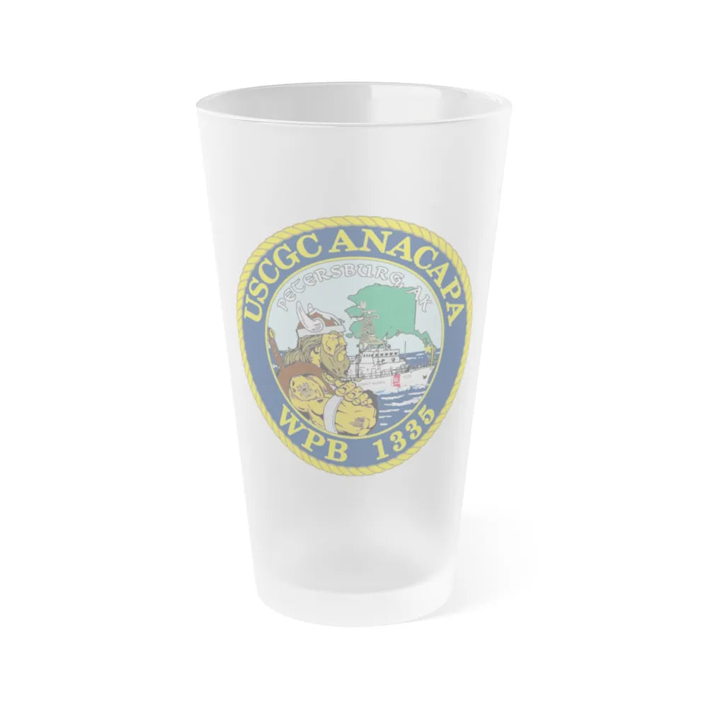 USCGC Anacapa WPB 1335 Petersburg AK (U.S. Coast Guard) Frosted Pint Glass 16oz-Go Mug Yourself