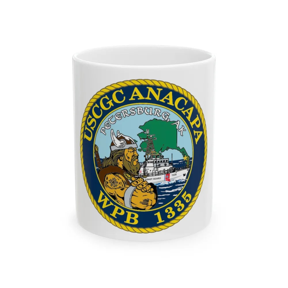 USCGC Anacapa WPB 1335 Petersburg AK (U.S. Coast Guard) White Coffee Mug-11oz-Go Mug Yourself