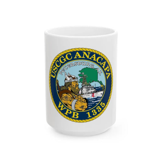 USCGC Anacapa WPB 1335 Petersburg AK (U.S. Coast Guard) White Coffee Mug-15oz-Go Mug Yourself