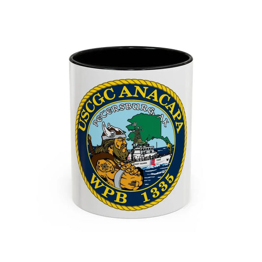 USCGC Anacapa WPB 1335 Petersburg AK (U.S. Coast Guard) Accent Coffee Mug 11oz Black - Go Mug Yourself