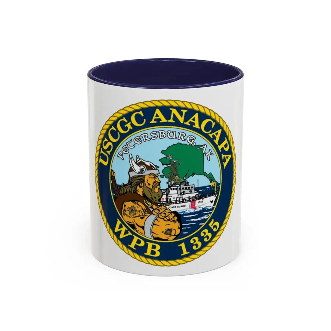 USCGC Anacapa WPB 1335 Petersburg AK (U.S. Coast Guard) Accent Coffee Mug 11oz Navy - Go Mug Yourself
