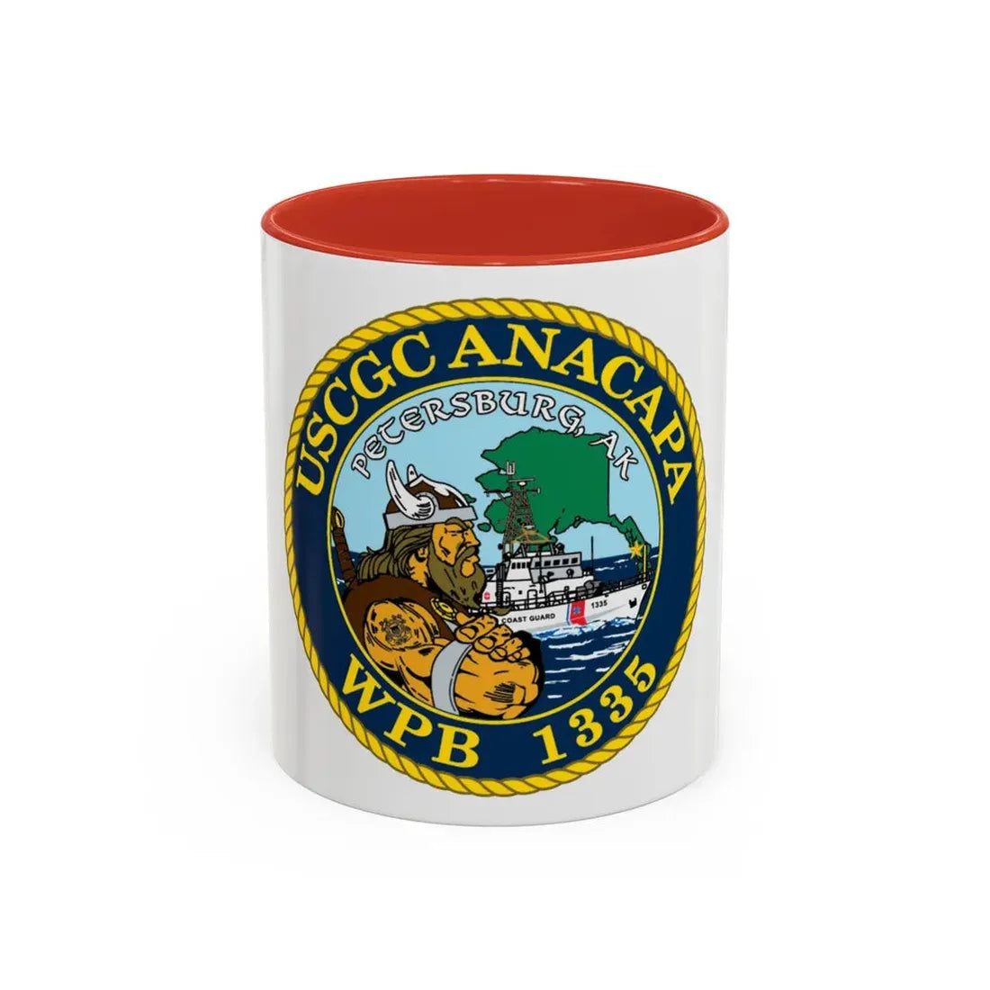 USCGC Anacapa WPB 1335 Petersburg AK (U.S. Coast Guard) Accent Coffee Mug 11oz Red - Go Mug Yourself