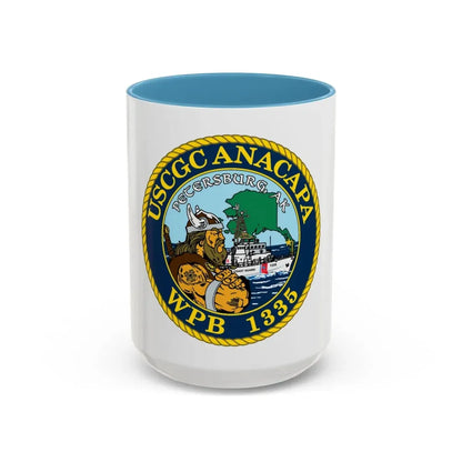 USCGC Anacapa WPB 1335 Petersburg AK (U.S. Coast Guard) Accent Coffee Mug 15oz Light Blue - Go Mug Yourself