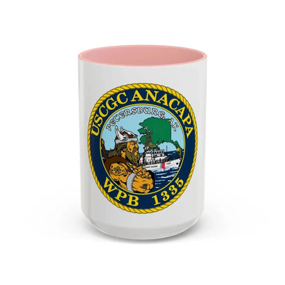 USCGC Anacapa WPB 1335 Petersburg AK (U.S. Coast Guard) Accent Coffee Mug 15oz Pink - Go Mug Yourself