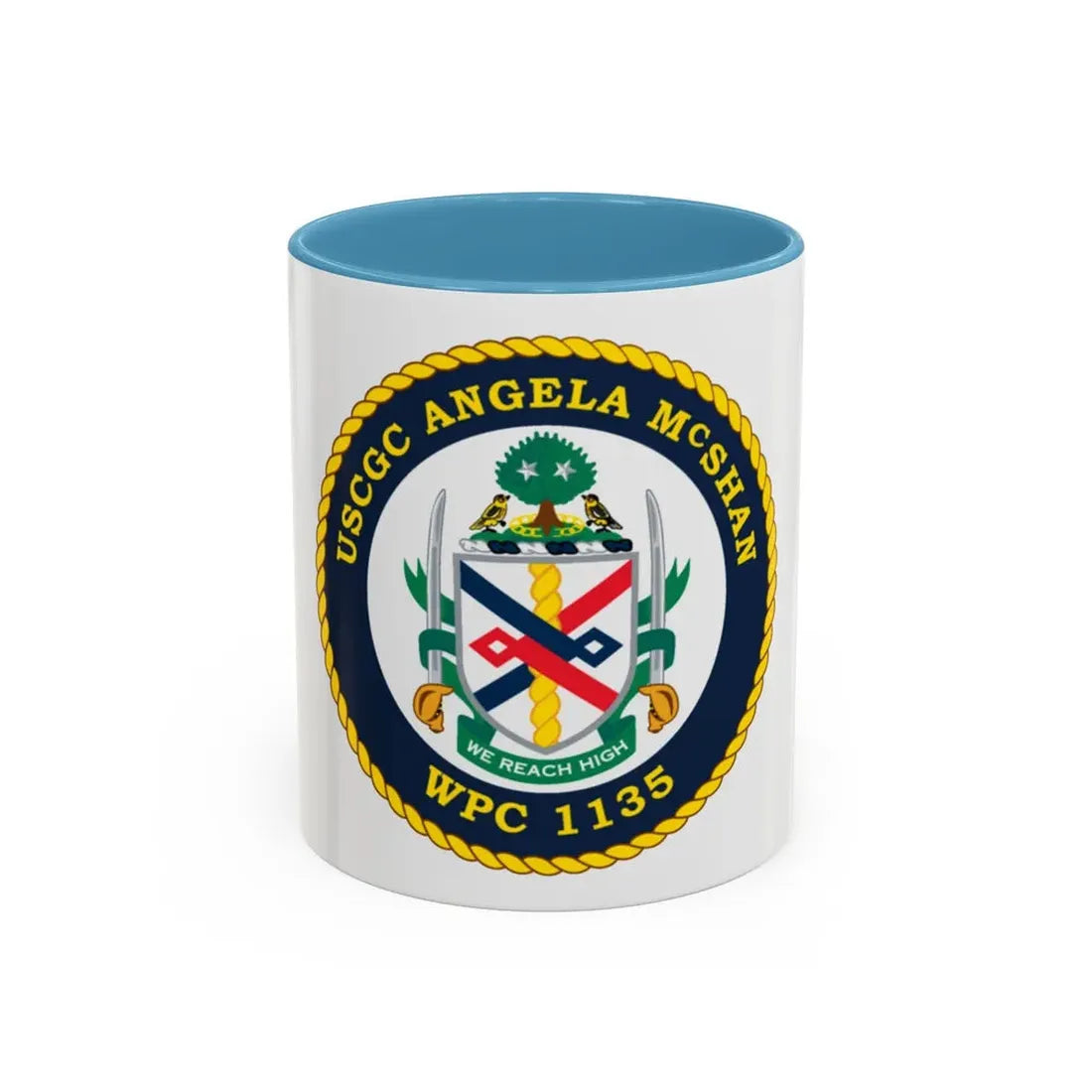 USCGC ANGELA McSHAN WPC 1135 (U.S. Coast Guard) Accent Coffee Mug 11oz Light Blue - Go Mug Yourself