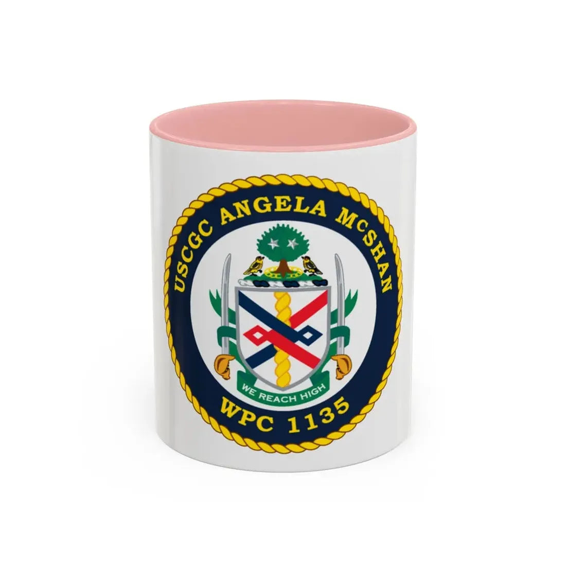 USCGC ANGELA McSHAN WPC 1135 (U.S. Coast Guard) Accent Coffee Mug 11oz Pink - Go Mug Yourself