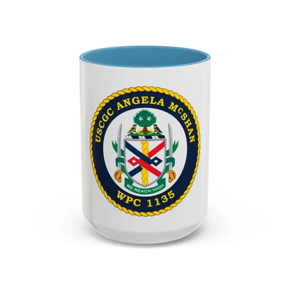 USCGC ANGELA McSHAN WPC 1135 (U.S. Coast Guard) Accent Coffee Mug 15oz Light Blue - Go Mug Yourself