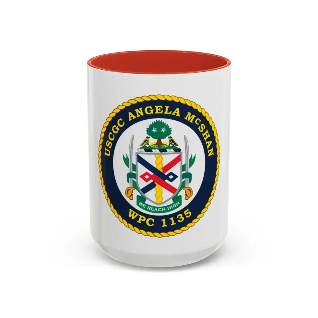 USCGC ANGELA McSHAN WPC 1135 (U.S. Coast Guard) Accent Coffee Mug 15oz Red - Go Mug Yourself