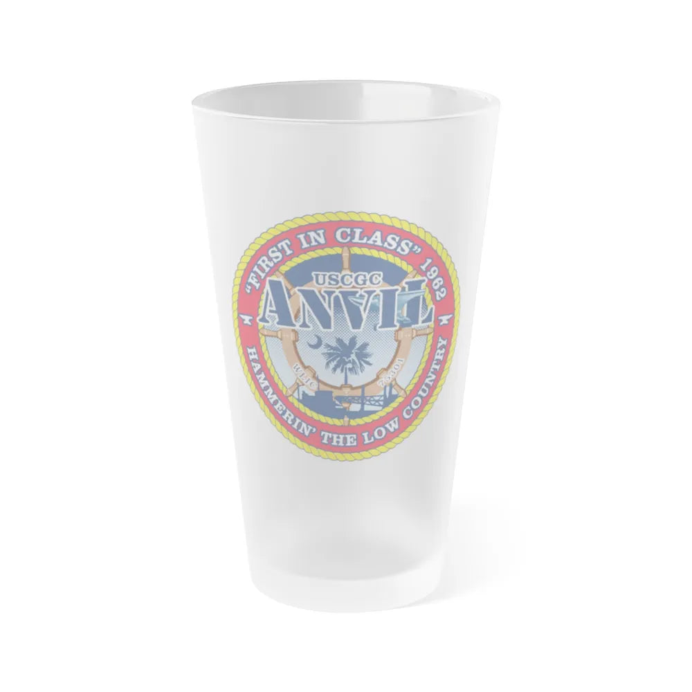 USCGC Anvil WLIC 75301 (U.S. Coast Guard) Frosted Pint Glass 16oz-Go Mug Yourself