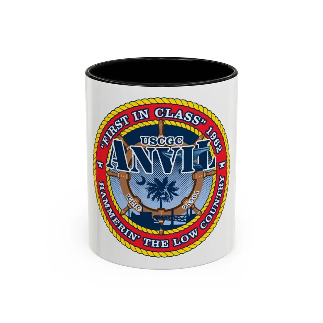 USCGC Anvil WLIC 75301 (U.S. Coast Guard) Accent Coffee Mug 11oz Black - Go Mug Yourself
