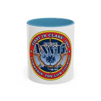 USCGC Anvil WLIC 75301 (U.S. Coast Guard) Accent Coffee Mug 11oz Light Blue - Go Mug Yourself