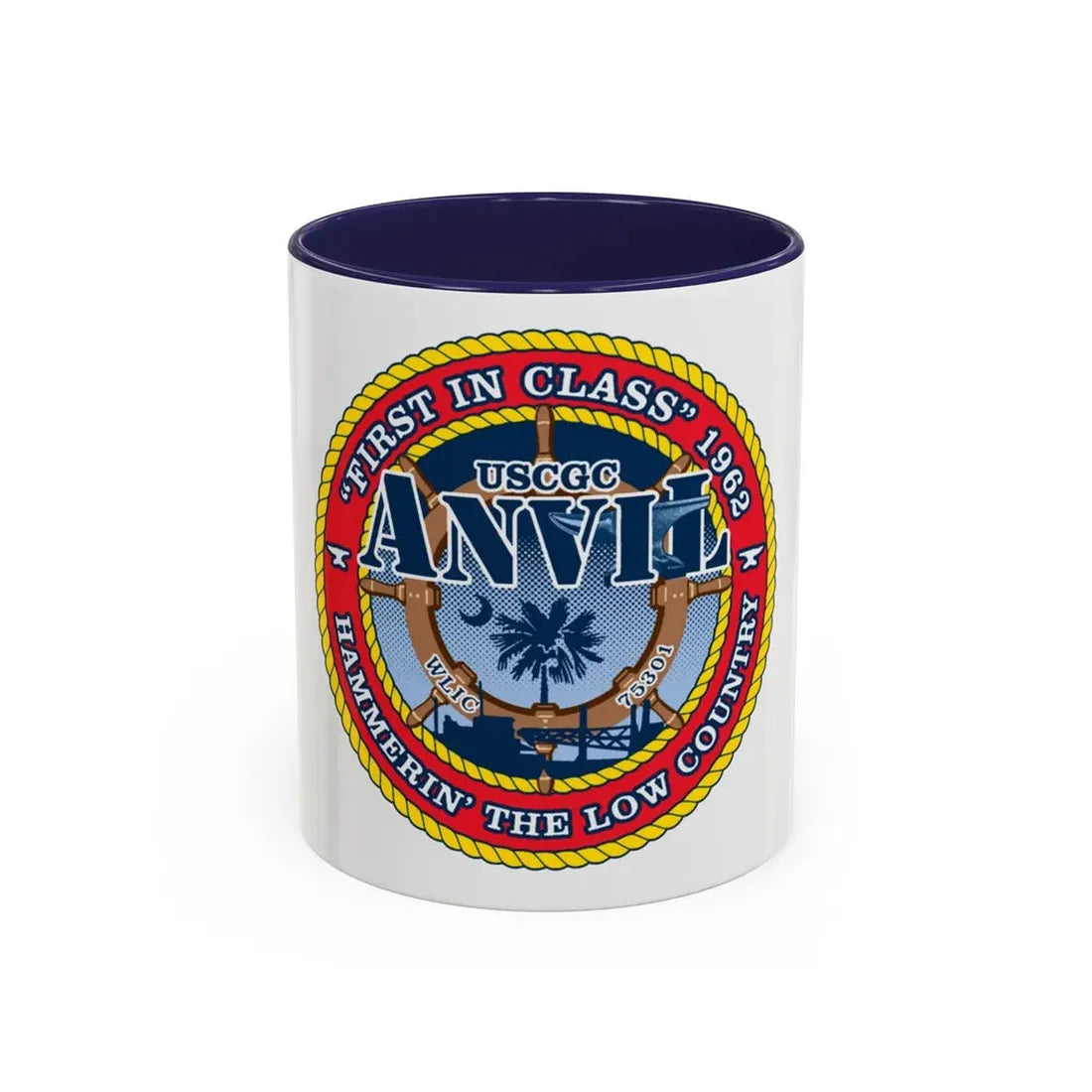 USCGC Anvil WLIC 75301 (U.S. Coast Guard) Accent Coffee Mug 11oz Navy - Go Mug Yourself