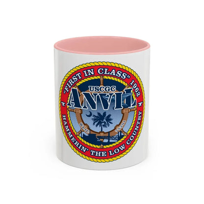 USCGC Anvil WLIC 75301 (U.S. Coast Guard) Accent Coffee Mug 11oz Pink - Go Mug Yourself