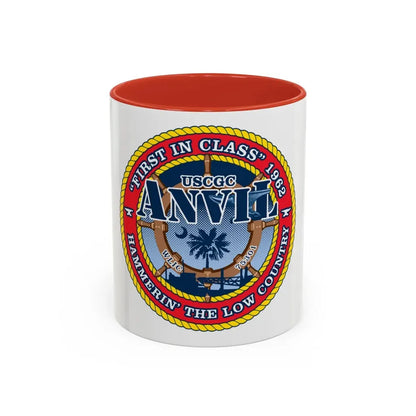 USCGC Anvil WLIC 75301 (U.S. Coast Guard) Accent Coffee Mug 11oz Red - Go Mug Yourself
