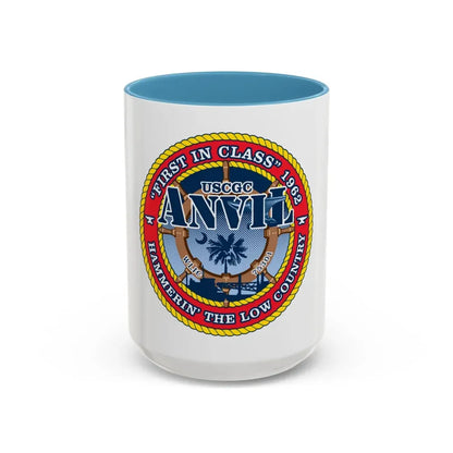 USCGC Anvil WLIC 75301 (U.S. Coast Guard) Accent Coffee Mug 15oz Light Blue - Go Mug Yourself