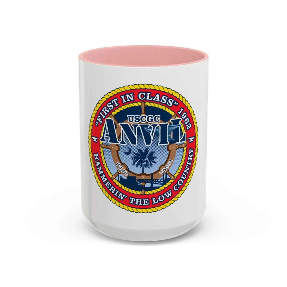 USCGC Anvil WLIC 75301 (U.S. Coast Guard) Accent Coffee Mug 15oz Pink - Go Mug Yourself