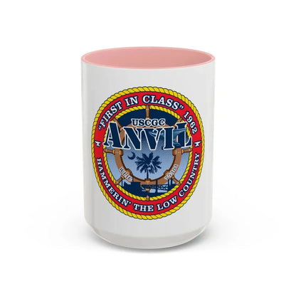 USCGC Anvil WLIC 75301 (U.S. Coast Guard) Accent Coffee Mug 15oz Pink - Go Mug Yourself