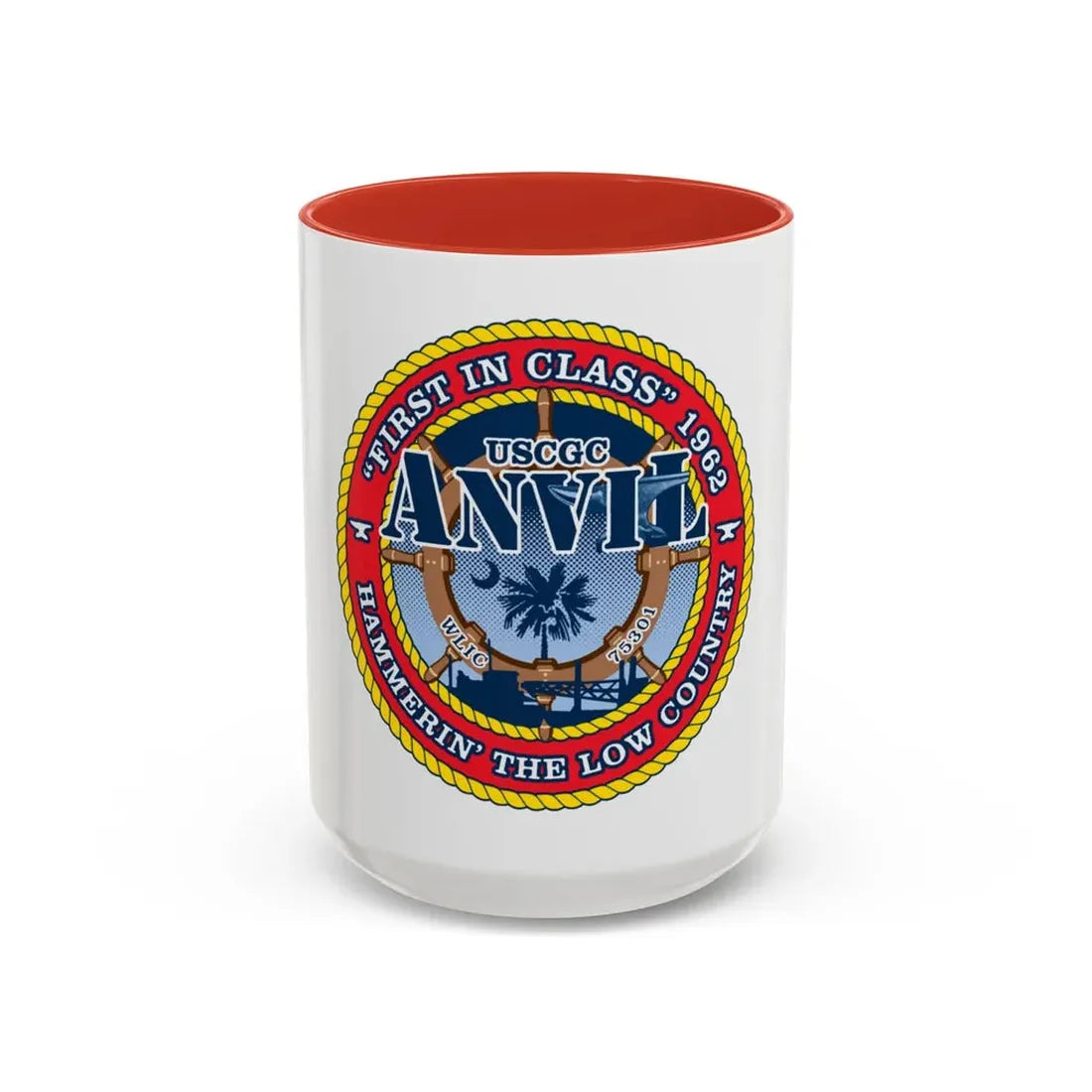 USCGC Anvil WLIC 75301 (U.S. Coast Guard) Accent Coffee Mug 15oz Red - Go Mug Yourself