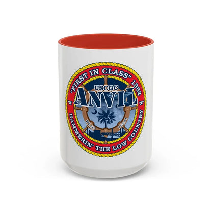 USCGC Anvil WLIC 75301 (U.S. Coast Guard) Accent Coffee Mug 15oz Red - Go Mug Yourself