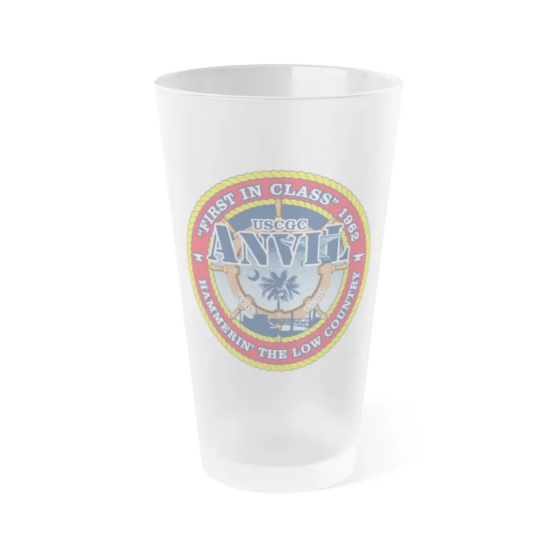 USCGC Anvil WLIC 75301 (U.S. Coast Guard) Frosted Pint Glass 16oz Default Title - Go Mug Yourself