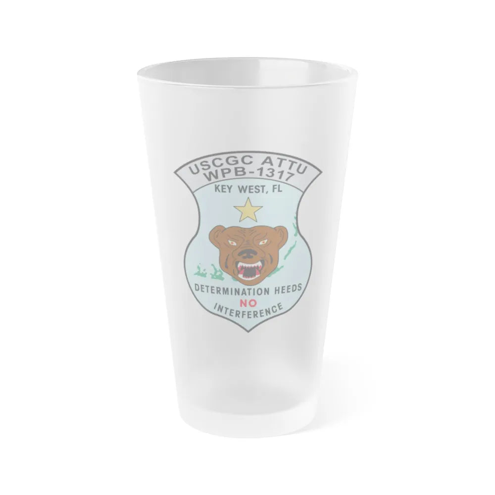 USCGC Attu WPB 1317 Key West FL (U.S. Coast Guard) Frosted Pint Glass 16oz-Go Mug Yourself