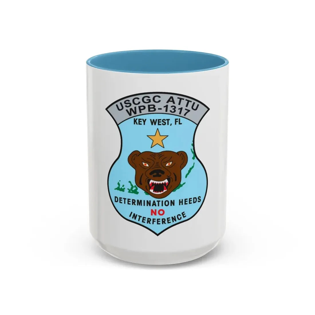 USCGC Attu WPB 1317   Key West FL (U.S. Coast Guard) Accent Coffee Mug 15oz Light Blue - Go Mug Yourself