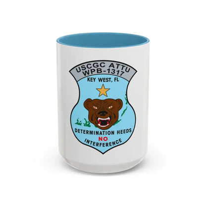 USCGC Attu WPB 1317   Key West FL (U.S. Coast Guard) Accent Coffee Mug 15oz Light Blue - Go Mug Yourself