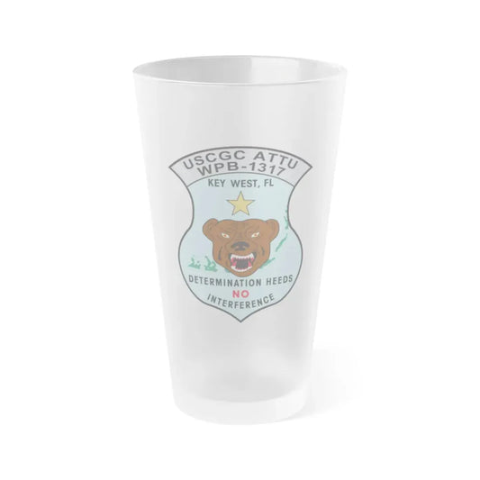 USCGC Attu WPB 1317   Key West FL (U.S. Coast Guard) Frosted Pint Glass 16oz Default Title - Go Mug Yourself